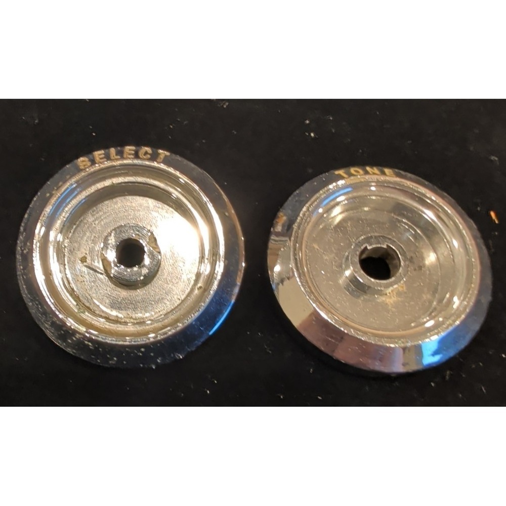 Vintage GM Camaro Radio Knobs SELECT & TONE Chrome OEM 9786943 1969-1974